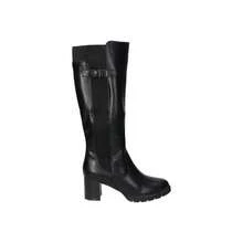 HISPAFLEX | Bottes à talons hauts Hispaflex pour femme – Bottes noires au genou – Bottes à talons avec fermeture éclair latérale – Talon moyen confortable – Plateforme – Hauteur genou – Polyvalentes – Modèle 2410 - Noir - Voir 1