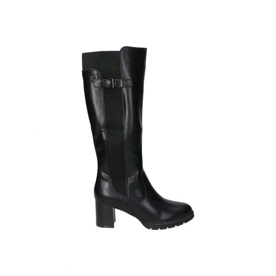 HISPAFLEX | Bottes à talons hauts Hispaflex pour femme – Bottes noires au genou – Bottes à talons avec fermeture éclair latérale – Talon moyen confortable – Plateforme – Hauteur genou – Polyvalentes – Modèle 2410 - Noir - Voir 1