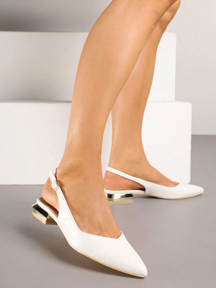 Elegante spitze Slingback Ballerinas - Damen Sommer Lässig Büro/Arbeitsschuhe