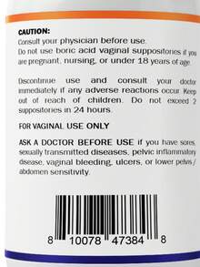 Vitamatic Boric Acid 600 Mg Vaginal Capsule Shell Suppositories - 無味 - 查看 10