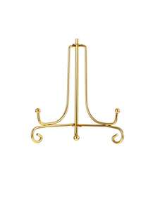 1pc Foldable Iron Art Easel, Photo Frame Stand, Triangular Display Holder, Jewelry Tray Rack, Black & Gold - Multicolor - View 10