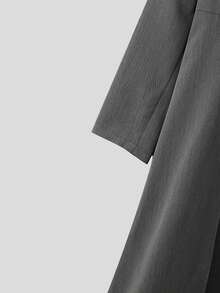 INCERUN Fashion Mens Lapel Neck Button Front Long Sleeve High Low Blazer Party Halloween Jacket Coat - Xám - Xem 7