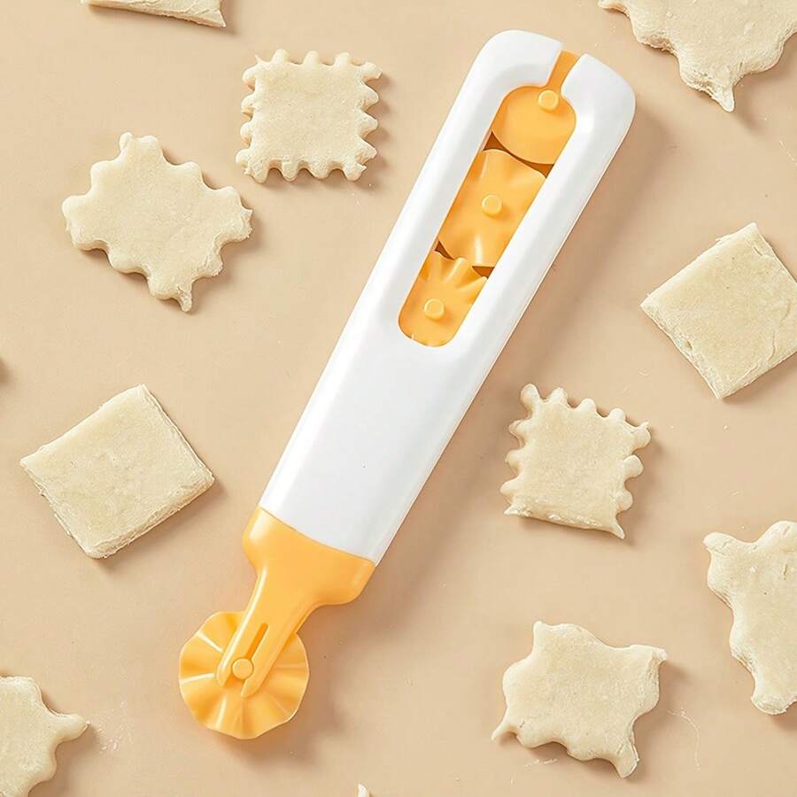4pcs Pizza Dough Roller Cutter With Interchangeable Decorative Patterns, Pastry Wheel Cutter, Cookie Cake Ravioli Crimper Edger Baking Tools - Multicolor - View 1