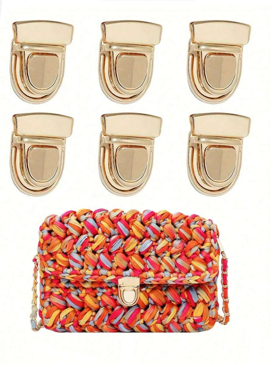 12pcs Bag Buckle Locks, Handwoven Material, Suitable For DIY Projects And Crafting Accessories, DIY Wallet Making