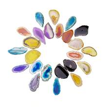 Crystal Agate Slices Asymmetrical Shape Colorful Cute DIY Pendant Charm For Crystal Necklace Energy Stone Jewelry Christmas Gift