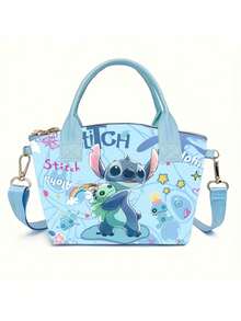 卡通史迪奇收纳包斜挎包 - 休闲单肩包，配有可调节肩带和轻便拉链设计 - 适合日常通勤和生日礼物 - 提供蓝色、粉色和图案款式可选 生日礼物 派对小礼品 - 彩色 - 查看 14