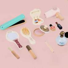 儿童化妆玩具过家家化妆套装、木梳和化妆品、公主生日礼物 - 彩色 - 查看 7