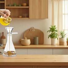 6 PCS 14mm For Home Kitchen Heat-Resistant Borosilicate Glass Funnel And Cleaning Brush, Mini Bowl Piece With Handle,Kitchen Essentials Funnel Set, Multi-Size For Oil, Wine, And Kitchen Organization, Splatter Proof, Easy Storage For Kitchen Organization