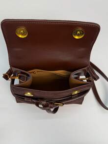 Women's Square Handbag, Fashion Minimalist Retro Elegant Matte PU Leather, Suitable For Shoulder Strap, Women, Girls, College Students, Suitable For Shopping, Commuting, Coffee Color - Coffee - View 6