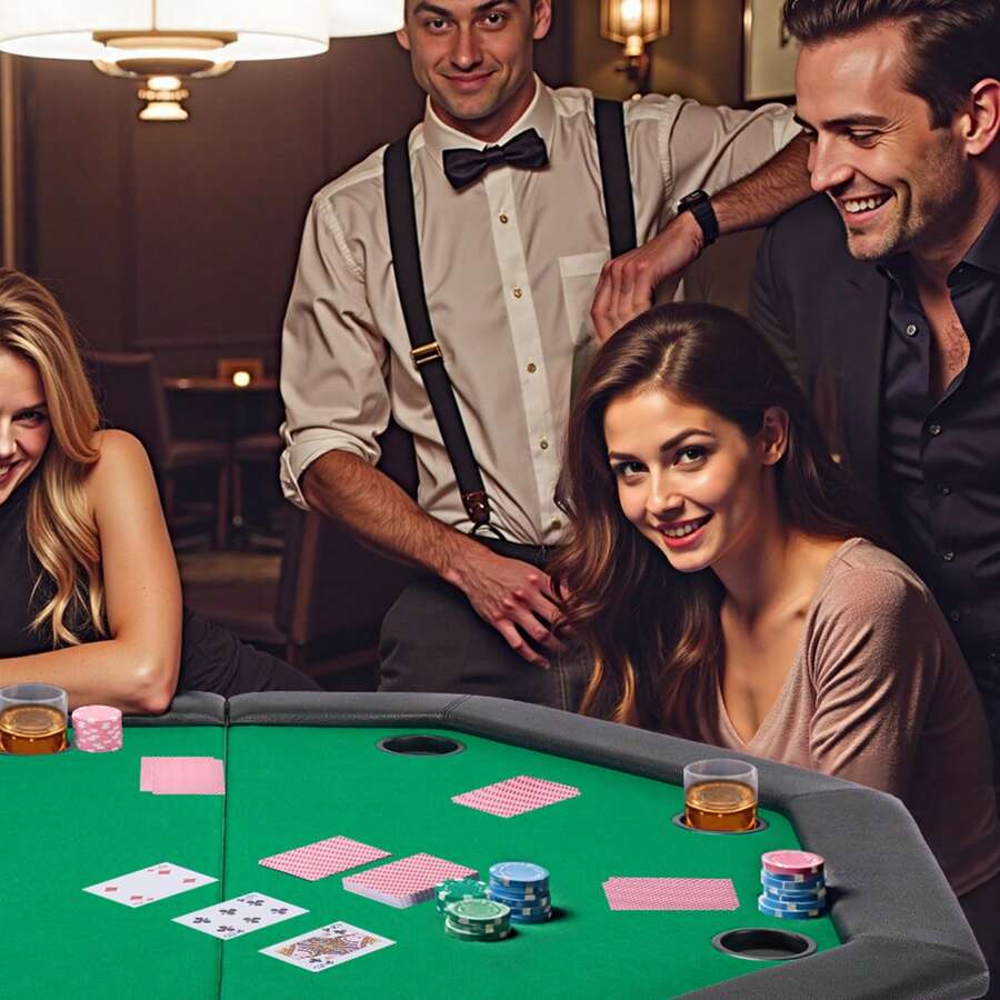 Tavolo da poker pieghevole per 8 giocatori (126 cm), tavolo da gioco da casinò con sponde imbottite e portabicchieri, tavoli da gioco portatili ottagonali con gambe in feltro e metallo, Texas Hold'em Poker - 48" Achteck für 8 Spieler, basso profilo, verde - Visualizzare 1