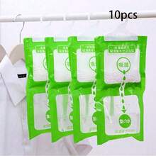 1pc/2pcs/6pcs/10pcs Hanging Moisture Absorber Bags, Physical Dehumidifier, And Reliable, Prevent Dampness And Bacteria Growth In Indoor Environment, Suitable For Student Dorms, Closets, Home Use - Green - View 12