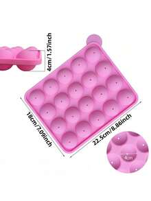 1pc 20-Cavity Silicone Lollipop Mold, Suitable For Making Cake Pops, Chocolates, Candies, Non-Stick, Oven/Dishwasher/Fridge , Baking Accessory, Kitchen Essential - Multicolor - View 8