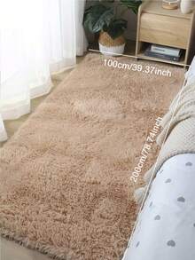 现代柔软轻便地毯，适用于客厅、卧室、宿舍，涤纶长毛绒地毯，走廊地毯，家居装饰蓬松长毛地毯，驼色舒适薄绒地毯 - 駝色 - 查看 16