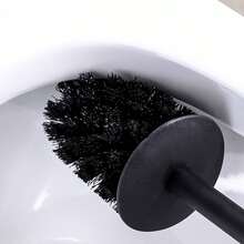 Wall-Mounted And Freestanding Dual-Use Toilet Brush Set With Long Handle For Bathroom Toilet Cleaning, Elevating The Hygiene And Elegance Of Your Bathroom. - màu đen - Xem 10