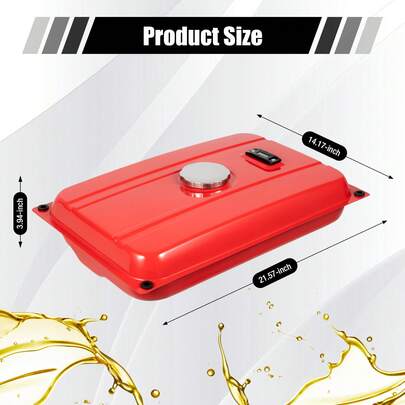 Tanque de combustible de 15 l para generador, tanque adicional con grifo de combustible e indicador de nivel, incluye almohadillas de silenciador, fácil instalación (4 galones, rojo)