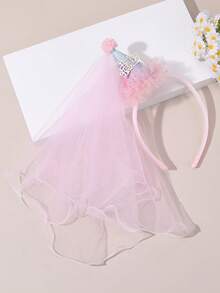 1 Stück Geburtstagsfest Farbverlauf Stereoskopischer Kegel Geburtstags-Haarreif für Mädchen, Mesh Dekor Haarband Haraccessoires Fröhlicher Geburtstag