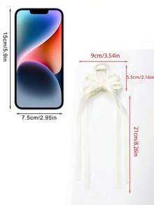 1pc Women's Solid Color Double Layer Bow Hair Claw Clip With Ribbon Streamers, Suitable For Daily Use Elegant Valentine's Day Valentines Summer Hair Clips Hair Jaw Clip Hair Clamps Hair Clutch Hair Catcher Clip, Bow Accessories, School Stuff, College Fall Winter Hair Accessories For Women For Vacation Outfits Woman Valentines Gift - Màu be - Xem 5