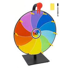 seashpea 1 件旋转奖品轮桌面 - 12 英寸旋转轮，带重型底座，奖品旋转轮，带标记和擦除功能的奖品轮，适用于狂欢节派对酒吧财富游戏