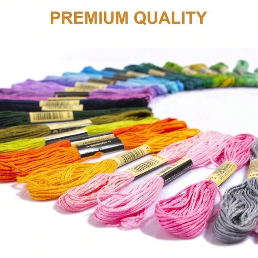 PUBAMALL 146 Piezas Bordado de hilo, hilos de punto de cruz, hilo de pulseras de la , color del iris (124 colores)