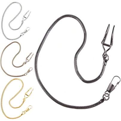 Gold/Silver Customizable Pocket Watch14 Inch Chain With Twisted Thick & T Bar & Lobster Clasps Custom Watch Chain Link Vest For Your Pocket Watch