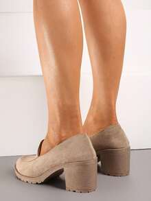 软底乐福鞋 厚底鞋 女士休闲工作/办公室鞋 春秋季 - 卡其色 - 查看 4