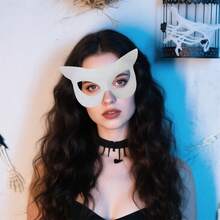 Halloween Cat Half Face Covering Creative Animal Theme Cosplay Prop Facewear For Costume Parties Masquerade Events