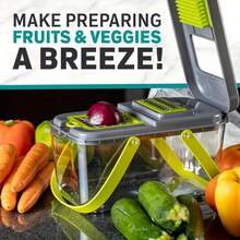 16Pcs Multifunctional Vegetable Cutter Set, Fruit Slicer Handheld Food Onion Potato Shredder With Container, Space-Saving Kitchen Gadget, Hand Wash Only, Holiday Gift For Thanksgiving Christmas Halloween Valentine New Year - Green - View 6