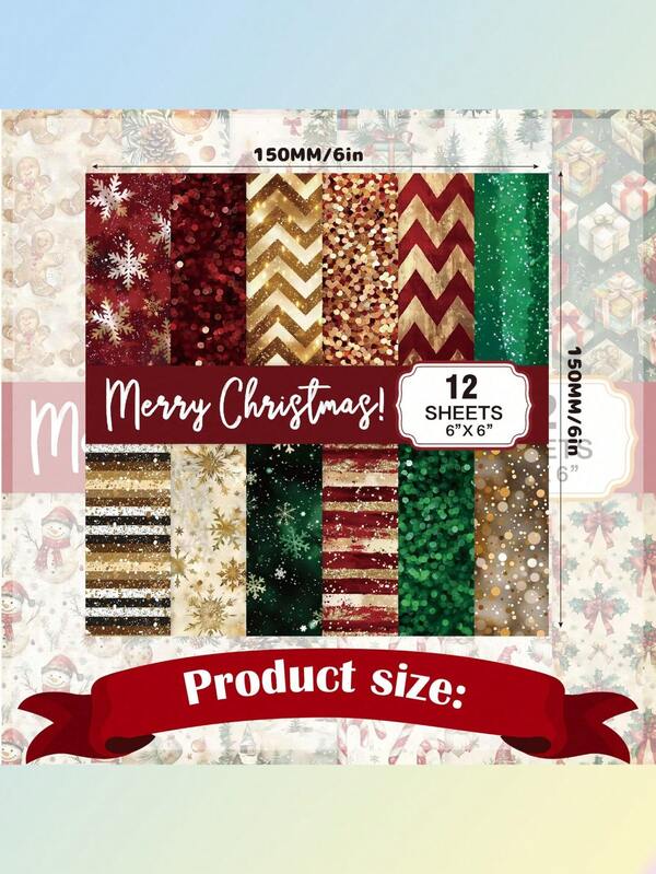 12 Sheets 6x6 Inch Christmas & Halloween Scrapbook Paper - Colorful Craft Cardstock For DIY, Journaling & Decor. Merry Christmas Scrapbook Paper, Happy Christmas&Halloween Craft Scrapbooking Paper Pad, Colorful Multi-Purpose Decorative Craft Paper For Journaling Scrapbooking Supplies Cardstock Decorative Craft Paper, Birthday Decorations, Graduation Decor, Back To School