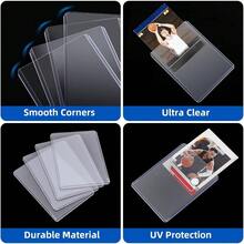 YC 400 Card Sleeves Top Loaders For Cards Arjiekwei 3"X4" Baseball Cards Protectors Hard Plastic Premium Toploaders Holder For Trading Sports Football Game Card 200 Top Loaders + 200 Penny Sleeves Fashion - 白色 - 查看 4