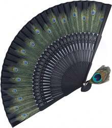 Abanico Plegable Abanico De Estilo Chino Negro Para Huesos Artesanías Antiguas Accesorio De Decoración Abanico Plegable De Estilo Del Lejano Oriente Decorativo Pinceles - 1 - Ver 4
