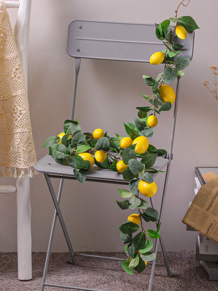 1/3 piezas Decoración navideña artificial Planta de vid de limón con hojas verdes, material de fibra de poliéster, 63 cm/24.8 pulgadas, planta artificial, flor artificial, decoración de habitación, decoración de mesa, decoración de jardín, suministros de decoración de habitación, decoración de restaurante, decoración de cuatro estaciones, decoración de temporada de bodas, decoración de temporada de graduación, decoración del hogar.