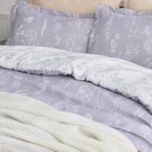 Queen Comforter Set - Sage Green Bed Set, 3 Pieces Cute Floral Bedding, 1 Soft Reversible Botanical Flowers Comforter And 2 Pillow Shams KF - G - 查看 11