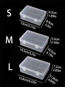 1 hộp đựng bằng nhựa trong suốt hình chữ nhật, thích hợp để đựng phụ tùng, trang sức, lưỡi câu cá, linh kiện điện tử, hộp trưng bày để bàn hai nắp. - Trong sáng - Xem 7