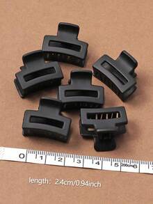 15/20/30个装多功能时尚黑色方形小发夹，迷你刘海夹，简约复古发夹，女士爪夹，冬季发饰，夏季沙滩度假旅行必备 - 黑色 - 查看 4