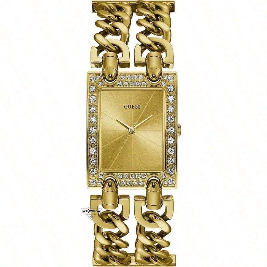 Guess Women's Fashion Quartz Watch. Stainless Steel Square Case. Sparkling Luxury Diamond-Encrusted Dial. Suitable For Various Occasions. The Perfect Choice For Travel, Gatherings, Gifts, And Daily Wear.
