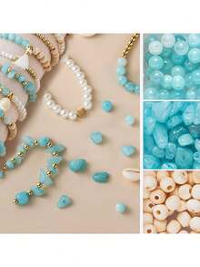 Natural Stone Beads Kit, Multicolor Asymmetrical Natural Stone Beads Kit For Jewelry Making, DIY Craft Bracelet Necklace Earrings, Friendship Gifts Decorate Accessories