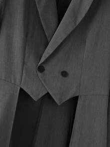 INCERUN Fashion Mens Lapel Neck Button Front Long Sleeve High Low Blazer Party Halloween Jacket Coat - Xám - Xem 9