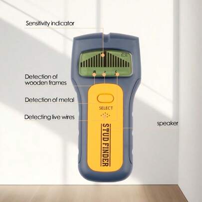 Wall Stud Finder, Precise Positioning With No Blind Spots. Multi-Function Wall Scanner, Accurate Detection, Wide Applicable Range. Makes Drilling Safer, Can Detect Hidden Metal, Wood Beams And Live Wires In Walls, Ceilings And Floors, For Metal, Wood And Live Wire Detection