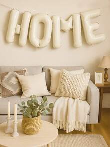 4pcs 16/40-Inch HOME Letter Balloon Set, HOME Letter Balloon Decoration For Housewarming Party, Retirement Party, Theme Party Decoration, HOME Balloons Background Decoration For Party, Cream White Aluminum Film Banner Letter Sign, Aluminum Film Balloon Indoor And Outdoor Decoration, Home Balloon Banner For Celebration Housewarming , No Electricity Required, Christmas Halloween New Year