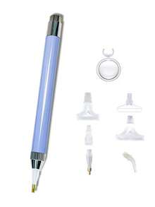 Glowing Diamond Brush With Magnifying Glass And 5 Shapes Of Pen Tips, Multi-Function DIY Hand Tools, Ergonomic Grip Design, Plastic/Aluminum Alloy Material, A Variety Of Colors To Choose From