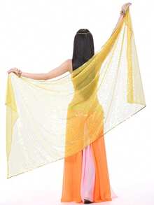 Leichte Damen Chiffon Handtücher mit Pailletten Saum - Bauchtanz Hüfttuch Schal Schleier