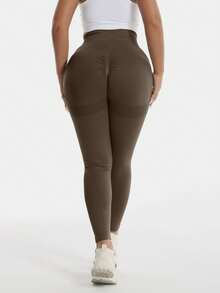 TNTOR Quần tập thể dục cạp cao cỡ lớn dành cho nữ, quần legging bó co giãn nhanh khô, quần tập yoga cạp cao màu đen ôm mông, thiết kế cạp cao kiểm soát bụng, thích hợp cho tập thể dục, đạp xe, người đam mê thể dục - Màu nâu  Mocha - Xem 7