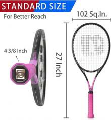 LUNNADE - Raqueta de Tenis para Adultos de 27 Pulgadas, a Prueba de Golpes, de Fibra de Carbono, Ligera, preencordada y Regenerada, Adecuada para Principiantes a Jugadores intermedios