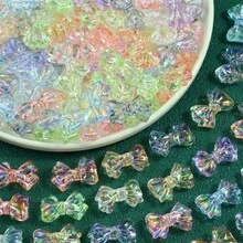 6/10pcs Mixed Acrylic Beads - Bowknot, Heart, Flower, Pentagram Shapes, DIY Bracelet Necklace Keychain Pendant, Jewelry Making Supplies