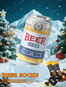 1 Paio Di Calzini Multicolore Fino Alla Caviglia, Confezione Regalo Unisex Per Coppie, Calzini Morbidi A Tema Birra, Design Creativo Ispirato Al Cibo, Comodi E Versatili, Adatti Per Compleanno, San Valentino, Pasqua, Ramadan, Appuntamenti, Riunioni Familiari, Feste, Vacanze, Moda Unica Per Uso Quotidiano