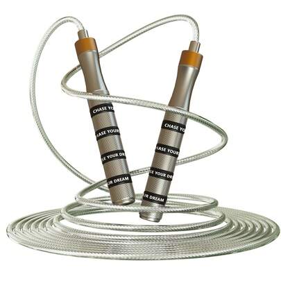 Professional Adjustable Speed Jump Rope With Ball Bearings - Non-Slip Silicone Grips, PVC-Coated Steel Cable For CrossFit, HIIT, Weight Loss, Home Gym Workouts For Men & Women