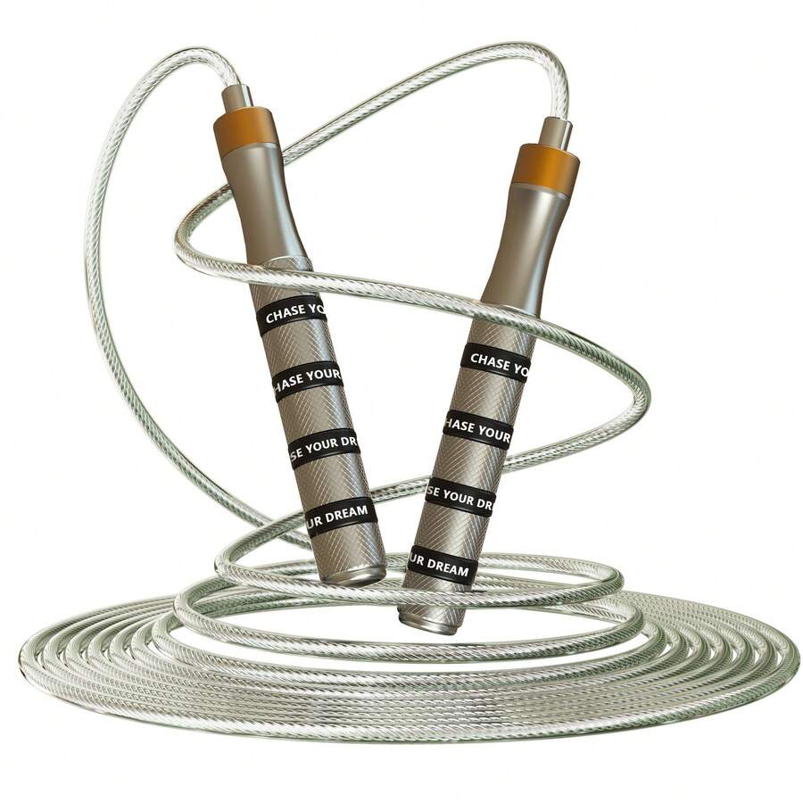 Professional Adjustable Speed Jump Rope With Ball Bearings - Non-Slip Silicone Grips, PVC-Coated Steel Cable For CrossFit, HIIT, Weight Loss, Home Gym Workouts For Men & Women