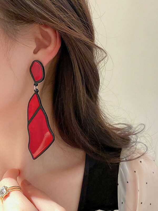 1 Pair Retro Geometric Asymmetrical Stud Earrings