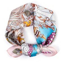 Mulberry Silk Scarfs Small Square Scarfs For Women 21" X 21" Lightweight Square Satin Head Scarf Neck Scarves{"Size_name":"27.5\"","Color_name":"Pink"} - 平克奇 - 查看 1