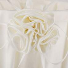 1个婚礼花篮，鲜花收纳篮，花童篮，带玫瑰扣缎带悬挂式花篮，适用于婴儿派对、婚礼、宝宝生日派对、节日庆典、性别揭晓派对装饰 - 彩色 - 查看 8